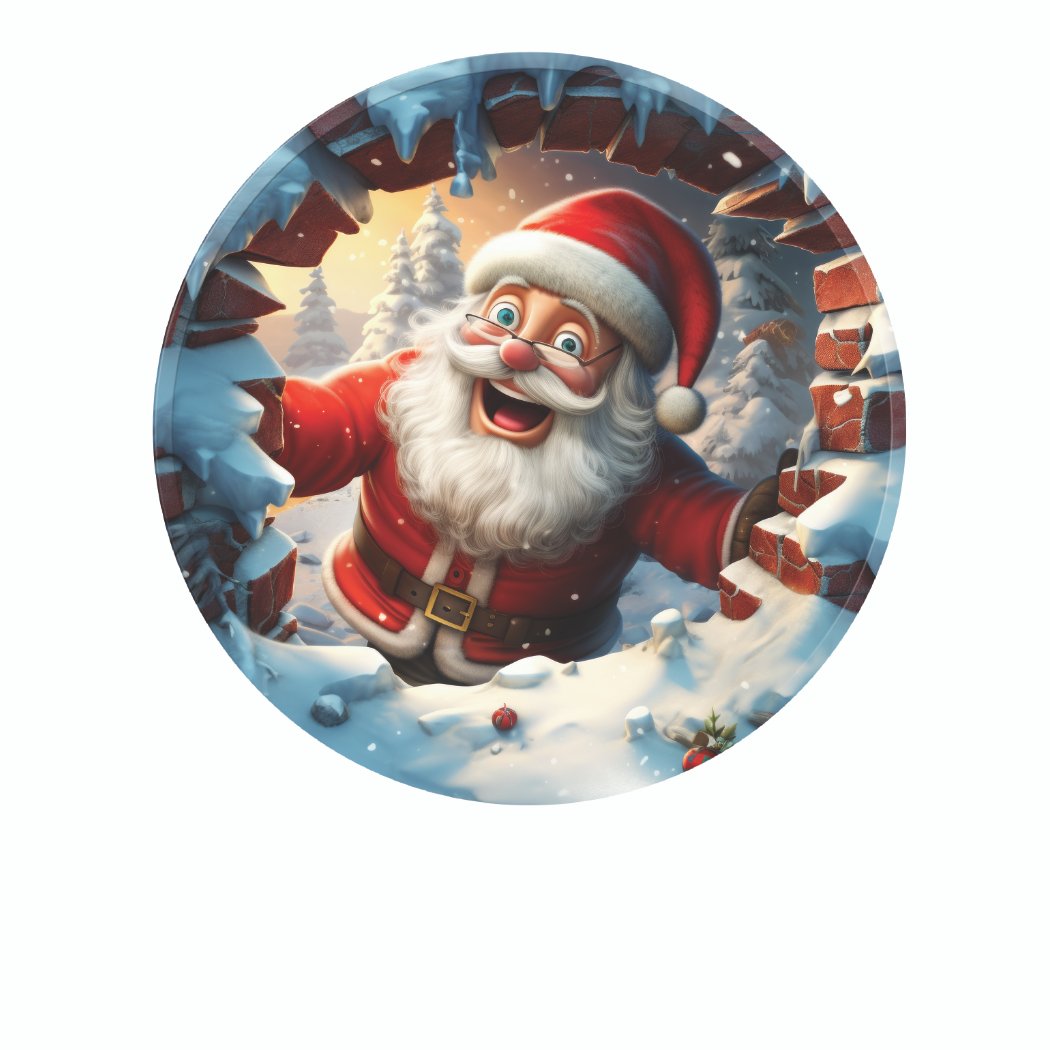 Christmas%202023%20 %20Santa%20Coming%20Out%20-%20Round%20ornament